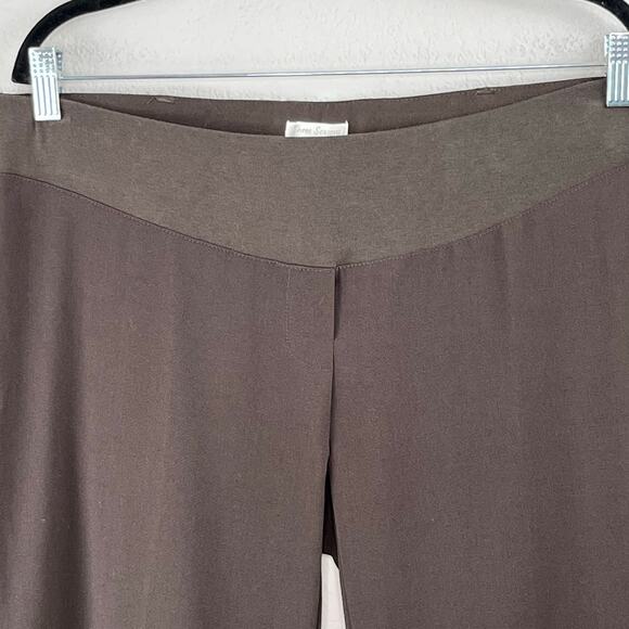 Three Seasons Brown Maternity Pants Adjustable Waist Straight Leg NWT Large - Picture 5 of 14